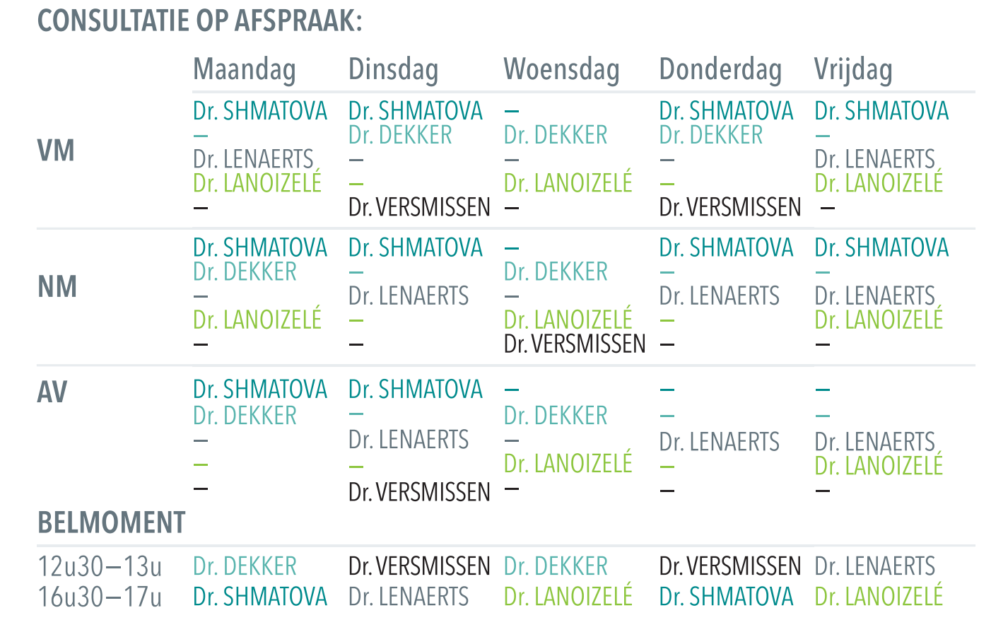 Groen Zuid uurrooster